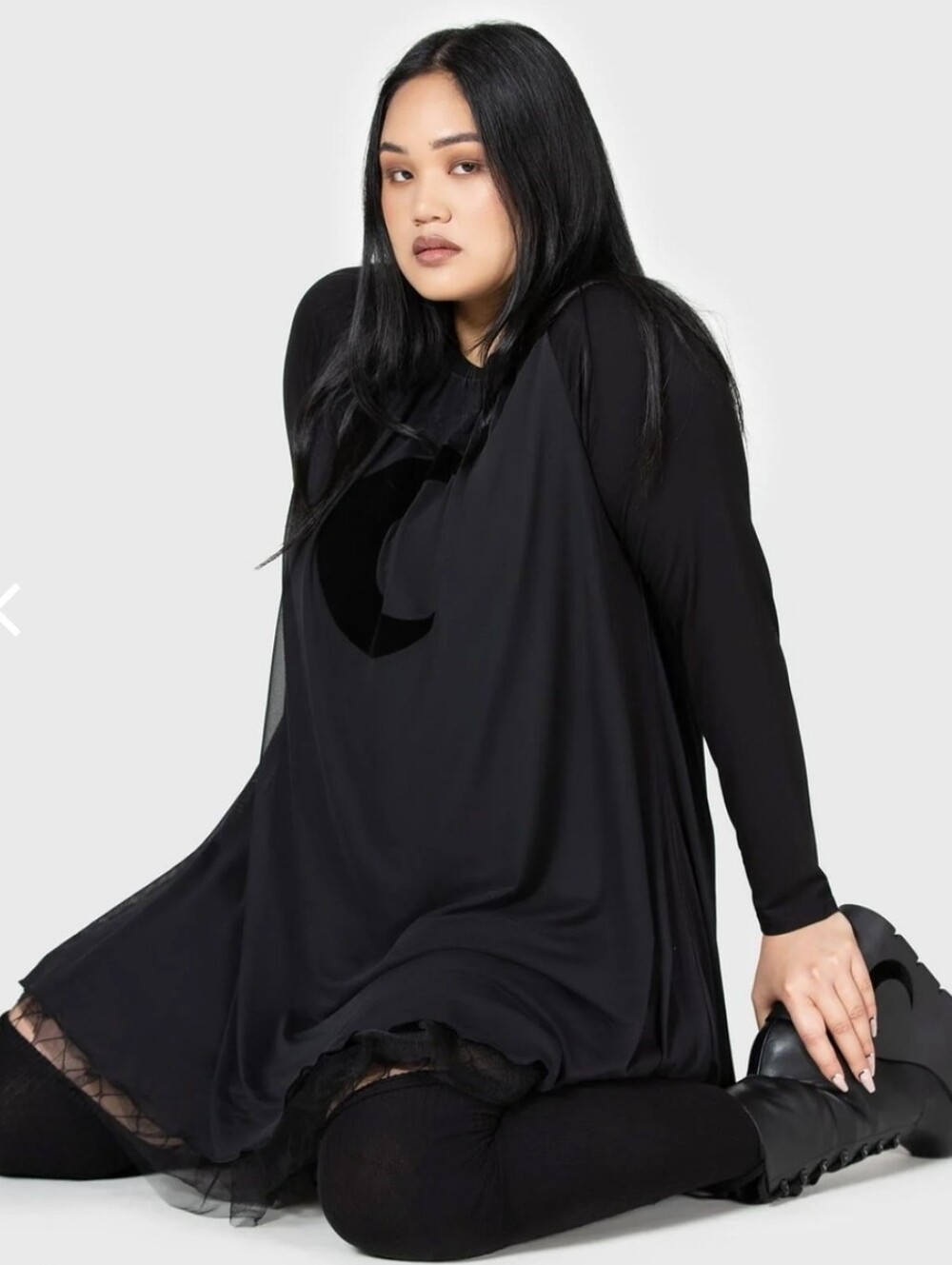 Killstar Black Crescent Moon Long Sleeve Dress - Picture 8 of 12